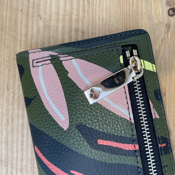 Leather Kate Spade Wallet - Green Black and Pink - Picture 3 of 5